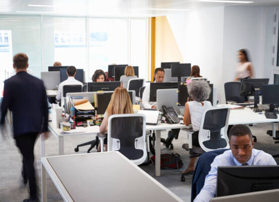 busy in-person office