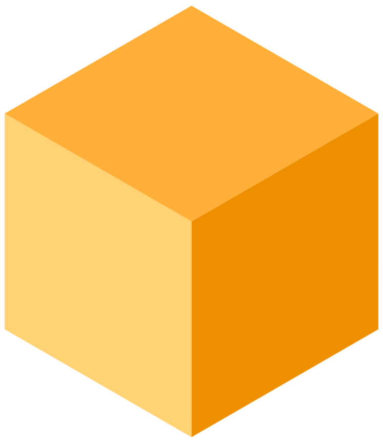 dark yellow 3D cube icon