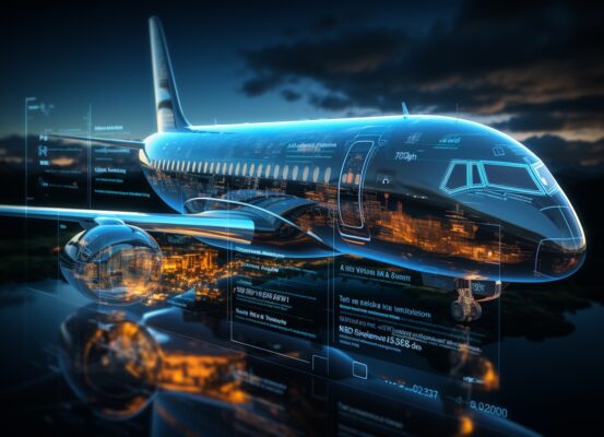 futuristic blue plane