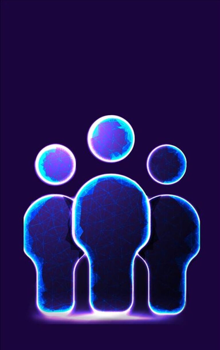 people icons with blue accents