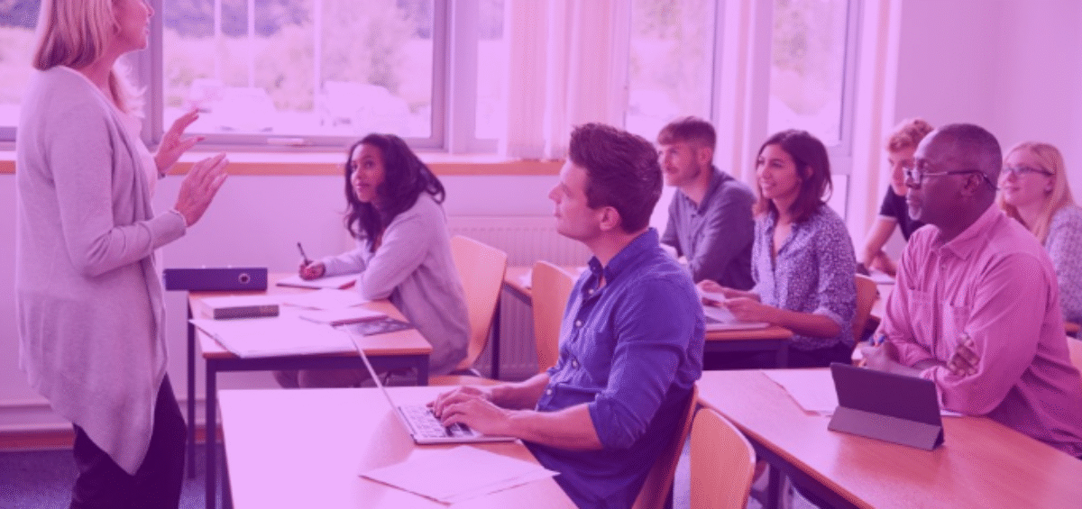 Adults in a classroom