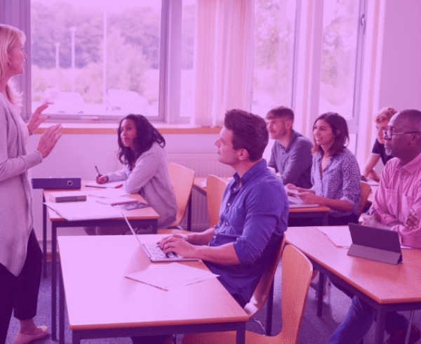 Adults in a classroom