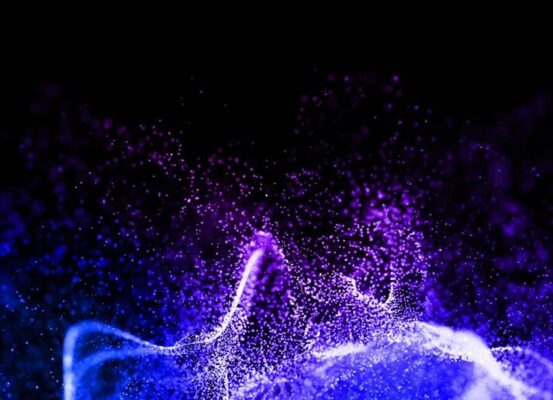 purple and blue abstract splatters