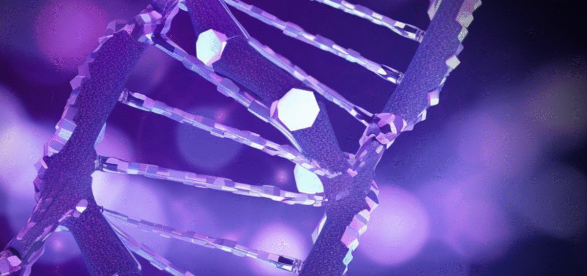 purple double helix DNA