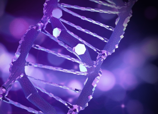 purple double helix DNA