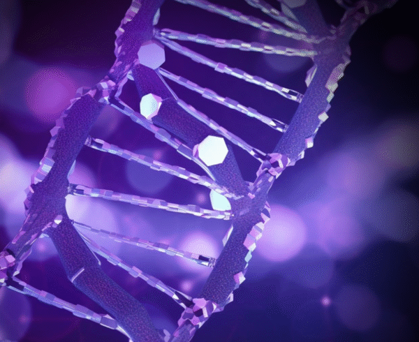 purple double helix DNA