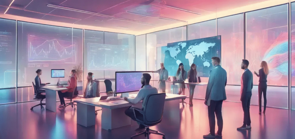 futuristic image of consultants in an office