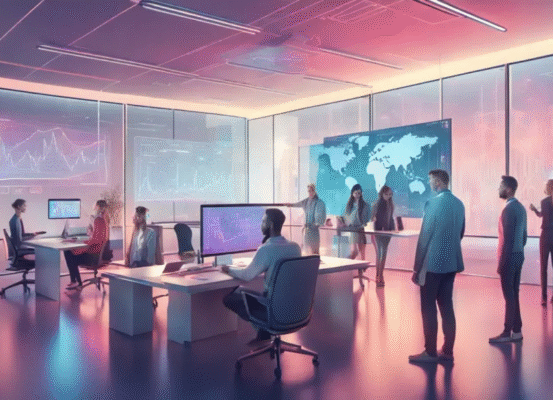 futuristic image of consultants in an office