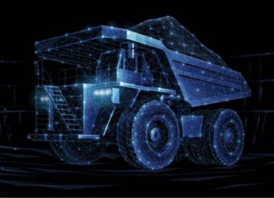 Mining truck technology graphic