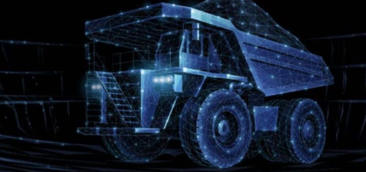 Mining truck technology graphic