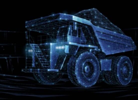 Mining truck technology graphic